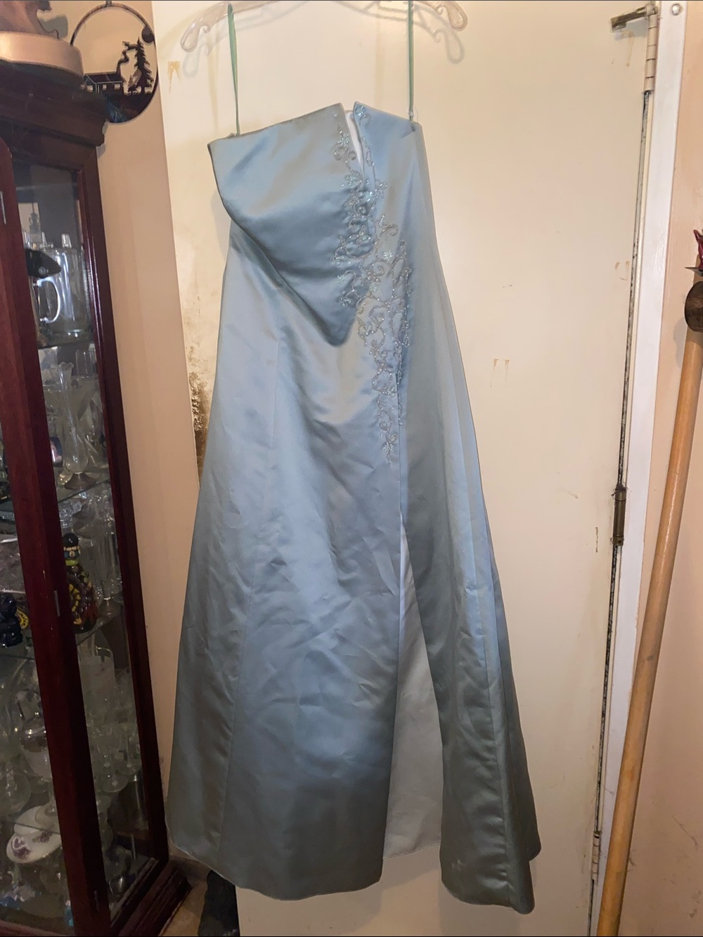 Michaelangelo Size 8 Sage Green Evening Gown Label Detail